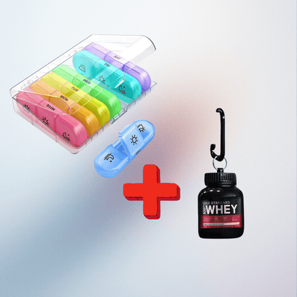 Pastillero Pro+ Semanal Fit + Minishaker llavero