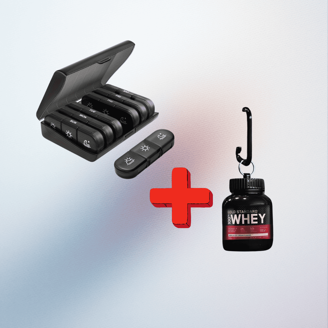 Pastillero Pro+ Semanal Fit + Minishaker llavero